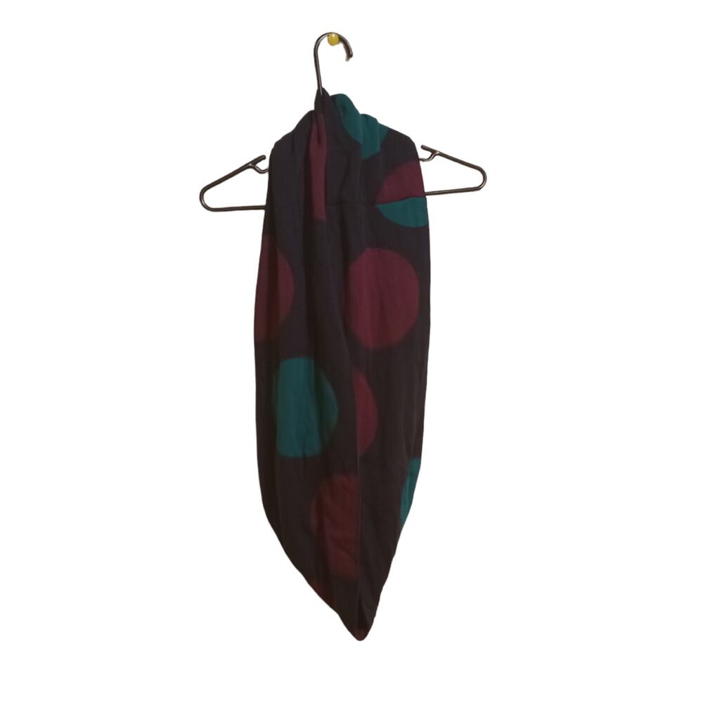 Lulu Guinness Women's Contrast Circle Dot Infinity Scarf Stretch Knit Acrylic